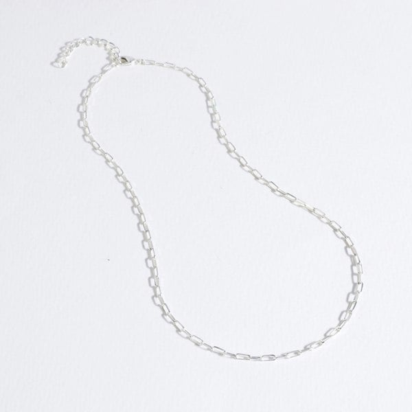 Paperclip Chain Necklace(Medium)  Silver - Lila Rasa