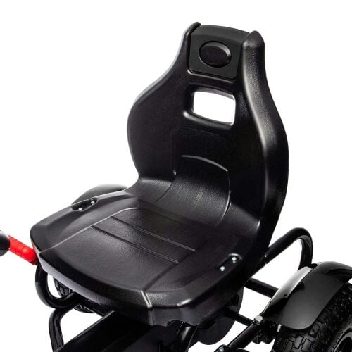 Metal Kids Pedal Go Kart with Adjustable Seat Inflatable Tyres Black