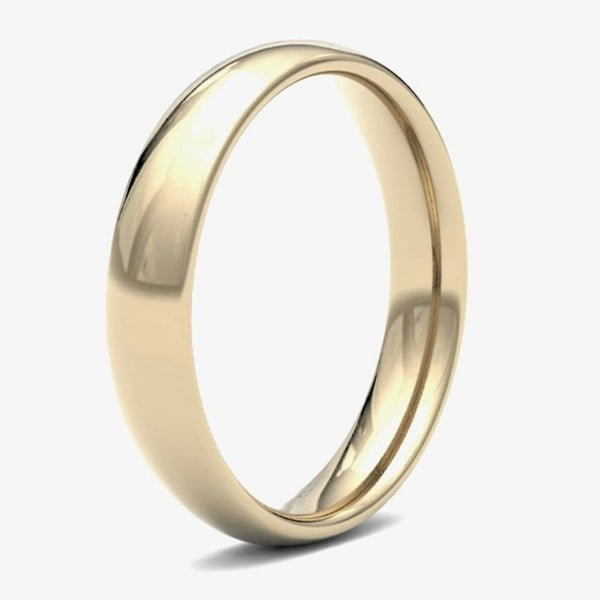 T. H. Baker 9ct Yellow Gold 4.0mm Medium Court Wedding Ring 4LMC-9Y