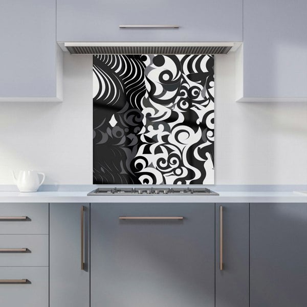 Warren Reed - Designer Black Grey Abstract Kitchen Splashback