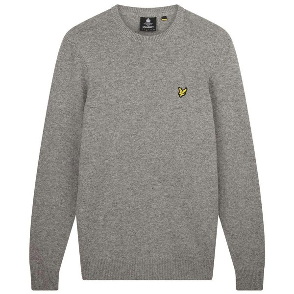 Lyle & Scott Crew Neck Lambswool Marl Blend Jumper - Mid Grey