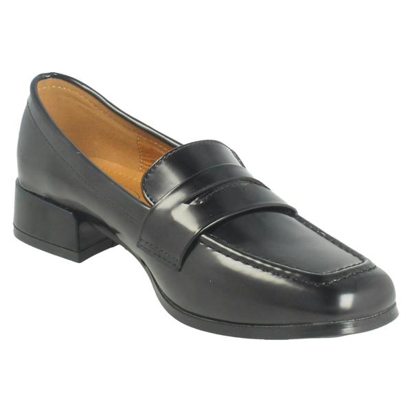 Spot On Ladies Spot On Low Heel Loafer Shoes F90155