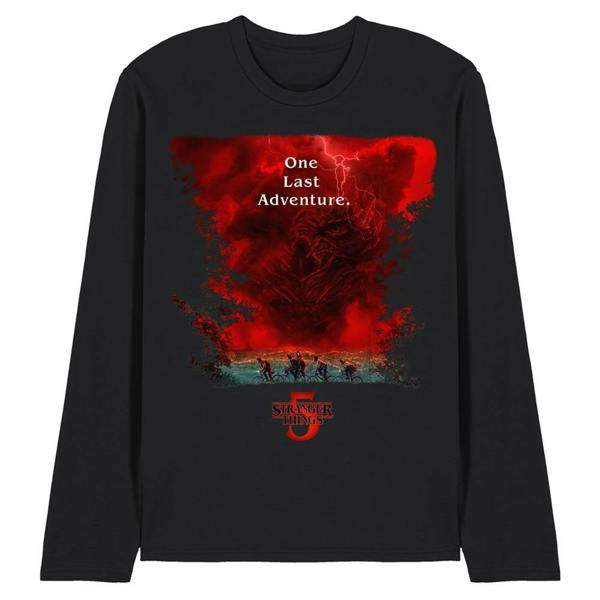 Stranger Things 5 Unisex Adult Vecna Clouds Poster Long-Sleeved T-Shirt - Black - 