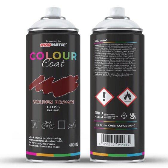 Colour Coat Golden Brown RAL 8015 Gloss Spray Paint 400ml