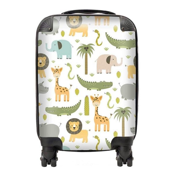 Warren Reed Cute Safari Animals Suitcase