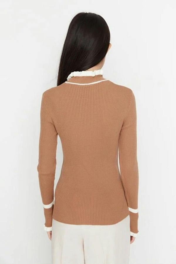 WOVCOR Color Block Knit Sweater