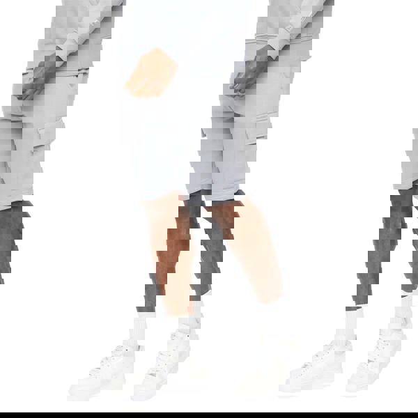 Crosshatch Mens Bardon Cargo Shorts - Steel Blue - 