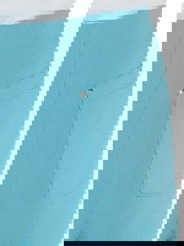 PennyPlain Cropped Bengaline Trousers - Turquoise