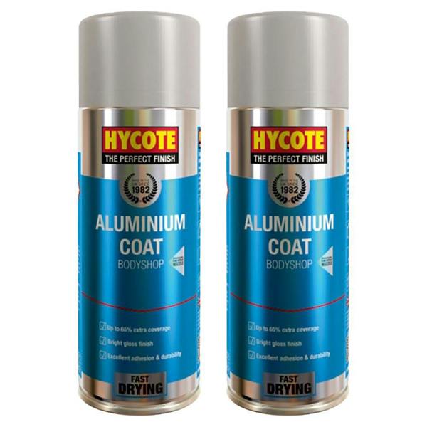 Hycote 2X Hycote Bodyshop Alumnium Coat Spray Paint 400ml