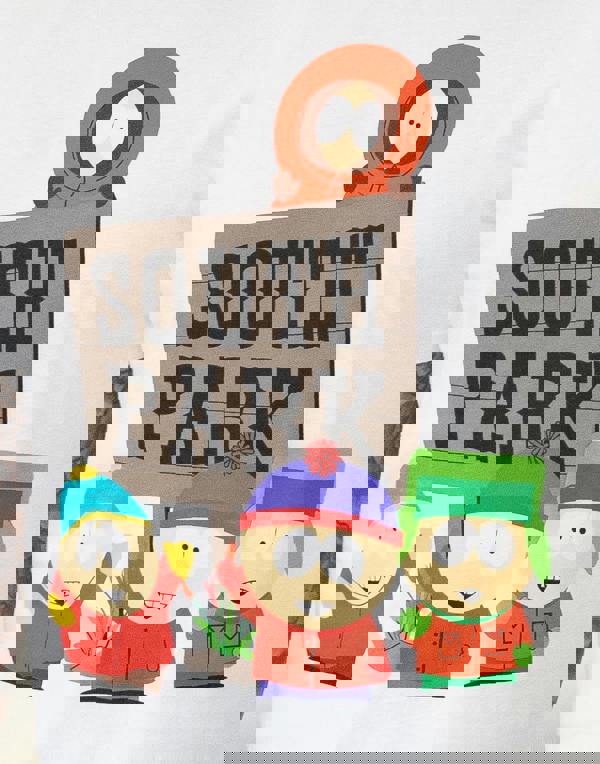 South Park Mens Black Front Character Top and All Over Print Bottoms Short Sleeve Long Leg Pyjama Set