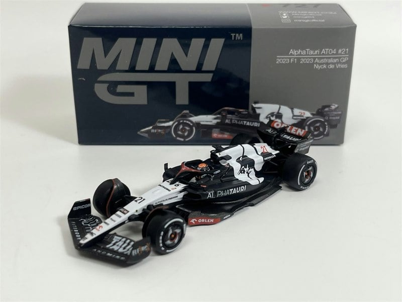 Mini GT Nyck de Vries AlphaTauri AT04 #21 2023 F1 Australian GP 1:64 Mini GT MGT00727L