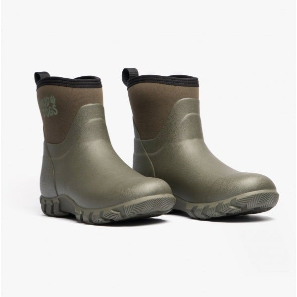 Mud Dogs RUTLAND SHORT Unisex Neoprene Wellington Boots Olive