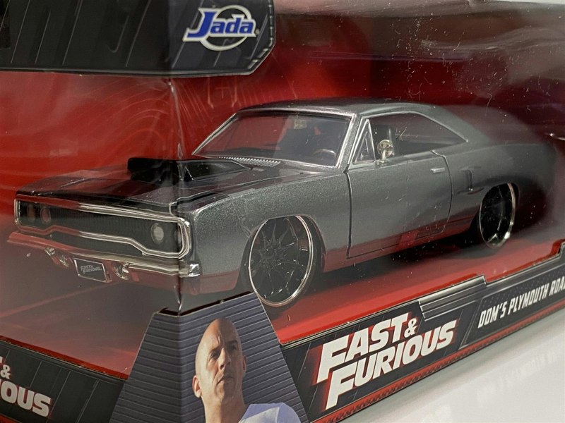 fast and furious doms plymouth road runner primer grey 1:24 jada 30745