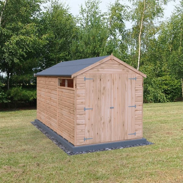 Shire 12x6 Langley double door security window apex shed 12mm shiplap interlock cladding