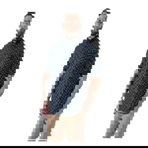 Duke Mens Saunders D555 All-Over Print Polo Shirt - Navy - 