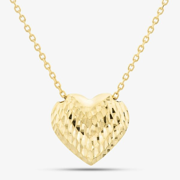T. H. Baker 9ct Gold Diamond Cut Heart Pendant 1.19.6344