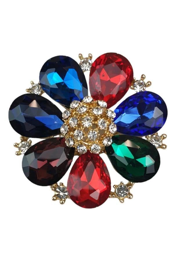 Paulo Due Large Petal Coloured Brooch