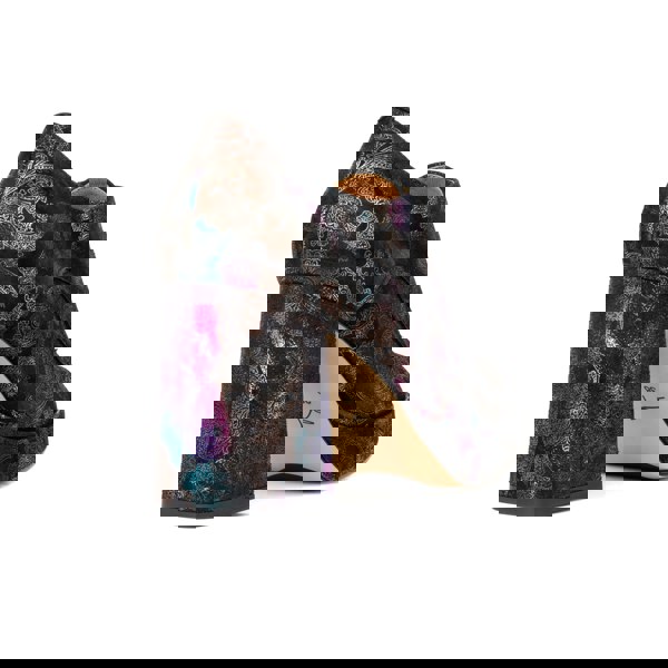 Embassy London Roulette Platform - Black Foil - Women's leather oxford pump with platform and block heel