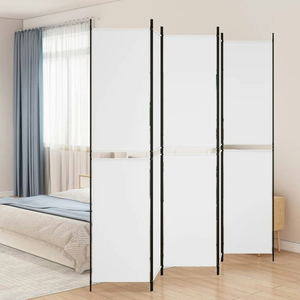 Berkfield 5-Panel Room Divider White 250x220 cm Fabric