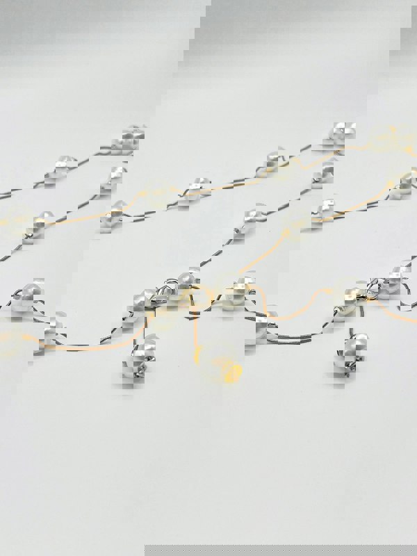 SVNX Minimal Pearl Chain Belt In Gold