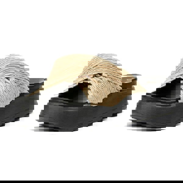 Desert Fleur Gabbro Pleated Satin Women's Gold Sandals