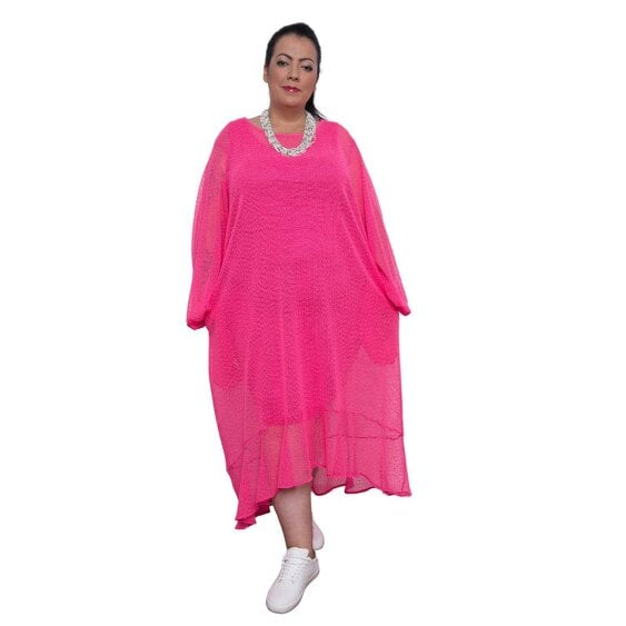 Sylvia Piechulla Aphrodite Holiday Resort Midi Dress - Hot Pink - Size UK 24 / Pink - Pink