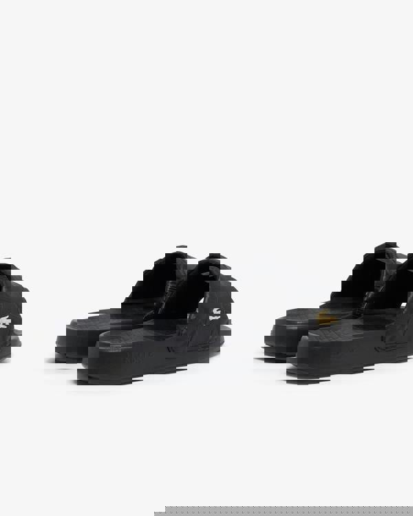 Lacoste Serve Hybrid Monogram Slides - Black/Gold 1V7 | CHO | Designer Mens Sandals