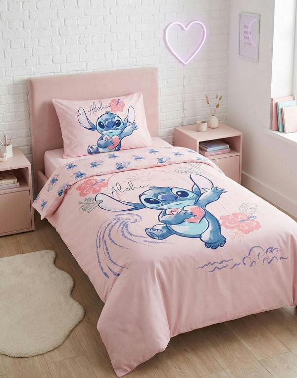 Vanilla Underground Lilo & Stitch Girls Pink Character Single Duvet Set (One Size)