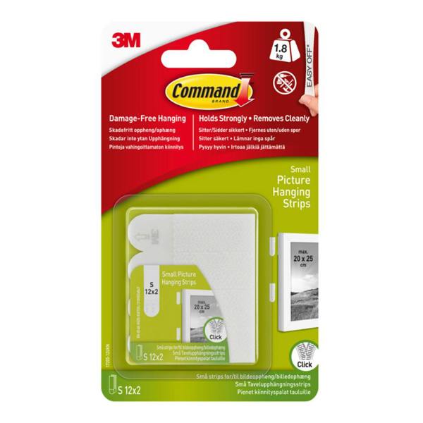 Command 17205-12PK Small Picture Hanging Strips Value 1.8kg 12pk - One Colour - 
