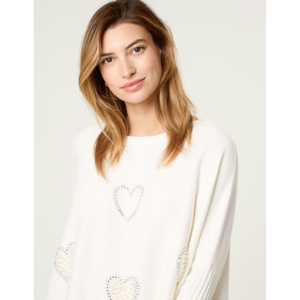 Blue Vanilla Embellished Oversized Heart Jumper