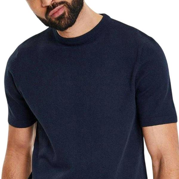 Threadbare Mens Crew Neck Regular T-Shirt - Navy - 