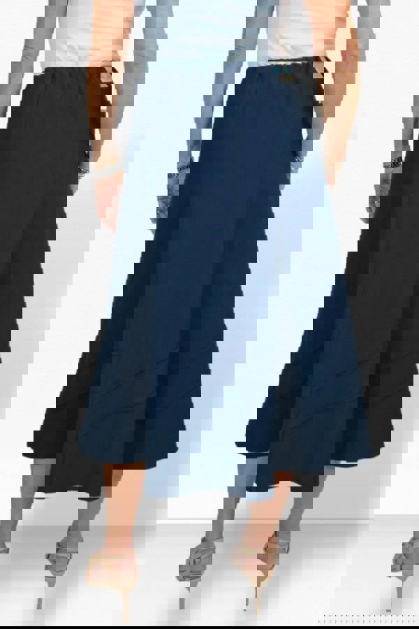 Paulo Due Women's Smart Elasticated Waist Flared Swing Skirt