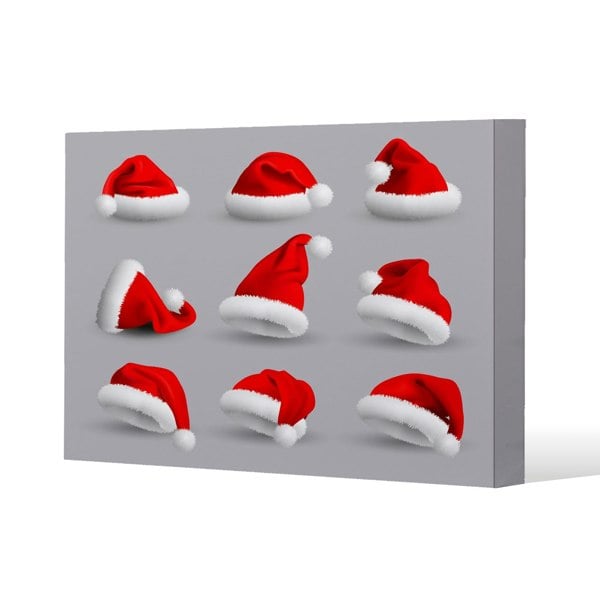 Benjamin Tate Design Collection of red santa claus hats (canvas)