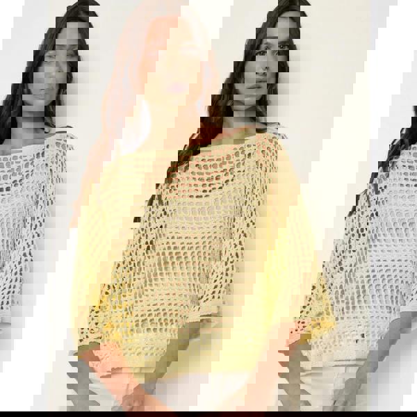 Blue Vanilla Round Neck Net Top