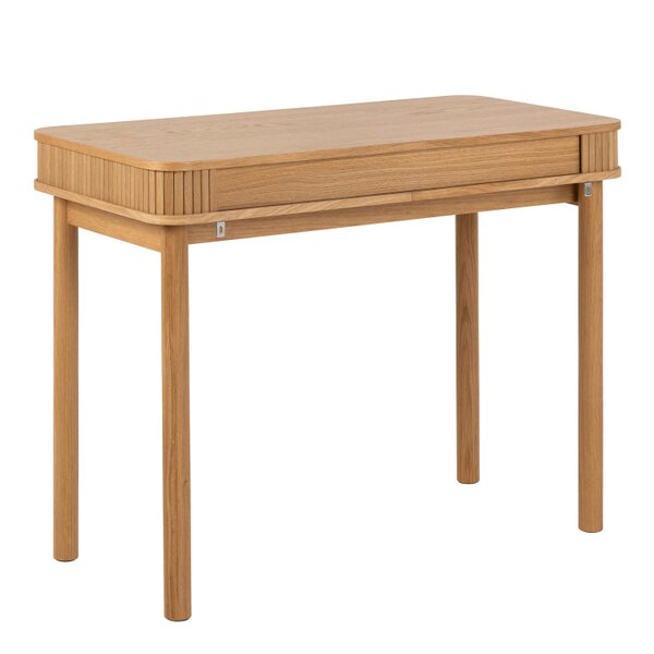 Wyld Haus Copenhagen Natural Oak Wood Etched Office Desk 2 Tambour Doors