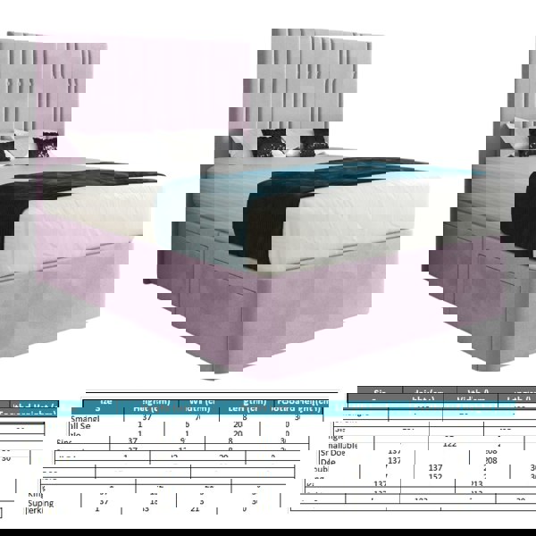 Casa Magna Marcelo Upholstered Soft Velvet Bed Frame - Pink