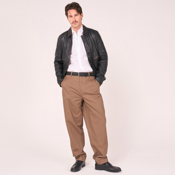 Barneys Originals Men's Vintage Style Washed Leather Trucker Jacket