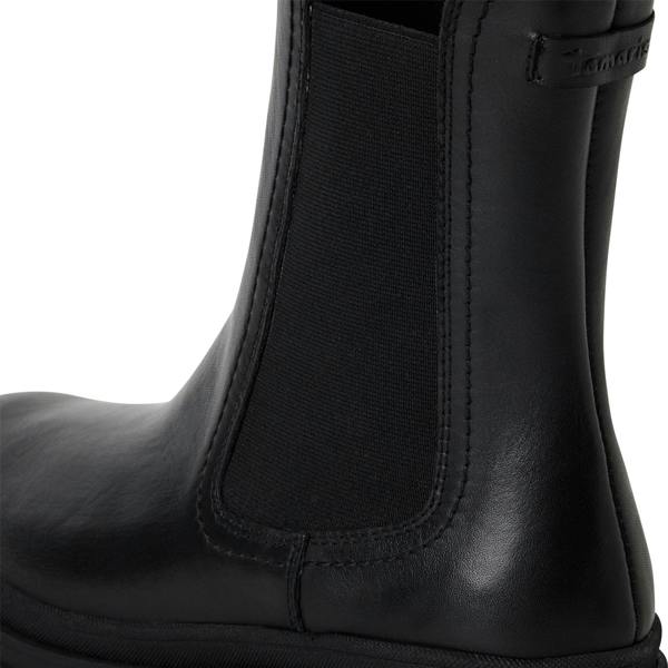 Tamaris Womens Black Leather Classic High Pull-On Chelsea Ankle Boots