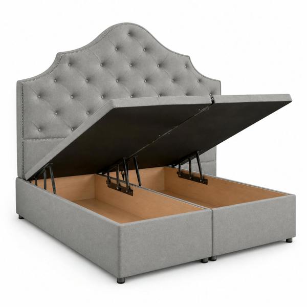 Great British Beds Dundee Divan Ottoman Bed - Silver Plush