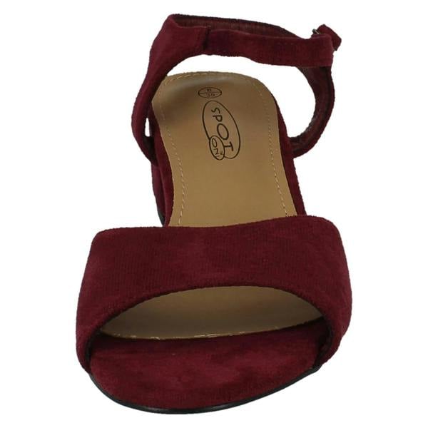 Spot On Ladies Spot On 5cm Block Heel Open Toe Heels F12060