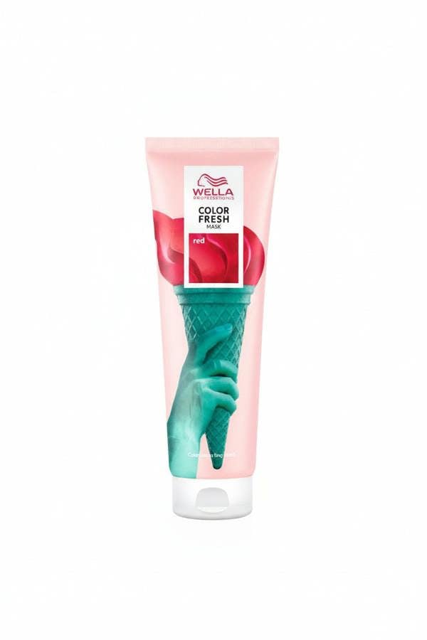 Wella Color Fresh hair mask tube with green applicator on a white background