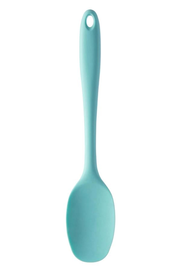 Interiors By Premier Pastel Green Silicone Spoon For Non-Stick Cookware,Heat-Resistant Spoon For Stirring,Spoon With Hanging Loop