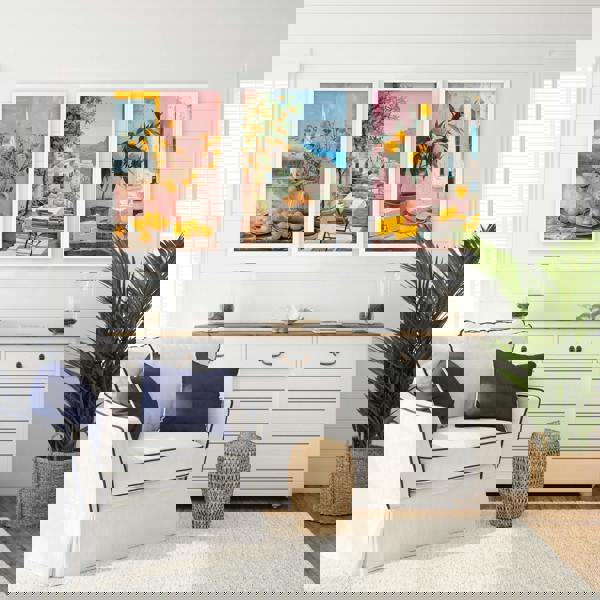 Large Canvas For Living Room | Set of 3 Italian Lifestyle Wall art Prints