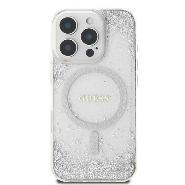 Guess Resin Gradient Glitter Hardcase with MagSafe for iPhone 16 Pro Max 6.9" Silver - GUHMP16XRGRGES