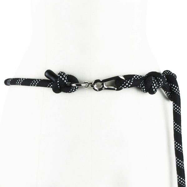 Alexander McQueen knotted rope belt in black and white