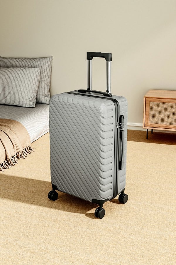 Living and Home Grey Suitcase with Combination Lock 24" Grey