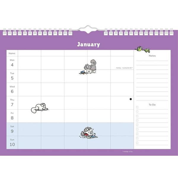 Simon's Cat A4 Family Planner 2027, Family Planners, Week To View, Humour, Gift