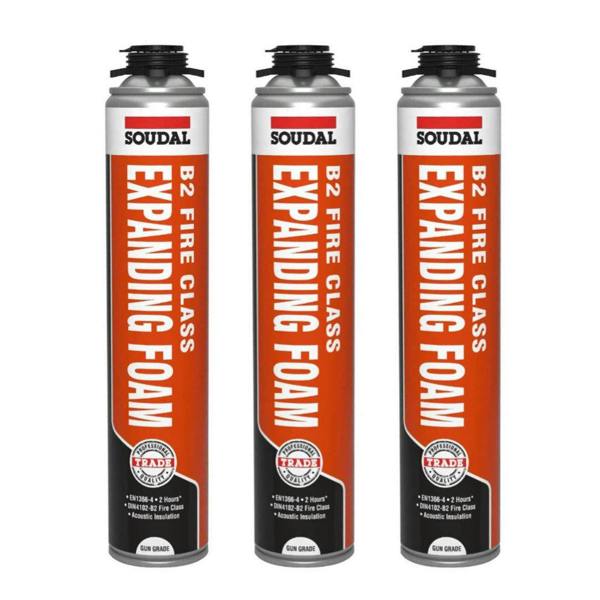 Soudal B2 Fire & Acoustic Expanding Foam Gun Grade 750ml
