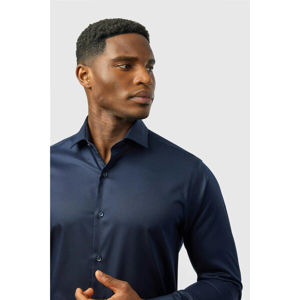 Alexandre Silver Alexandre Tailored Fit Navy Non Iron Stretch Shirt