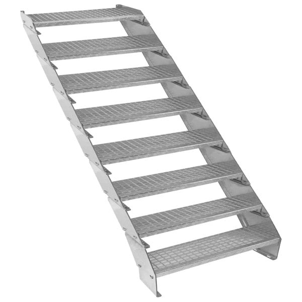 Monstershop Adjustable 8 Section Galvanised Staircase - 900mm Wide